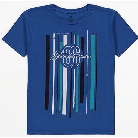 Boy's Worldwide Tee Top - Blue