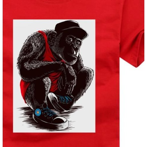 Chrysolite Designs Chimp School Premium Class T-shirt - Red