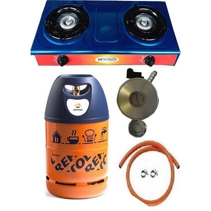 12.5kg Gas Cylinder With Gas Cooker, Metered Regulator, Hose & Clips - Flower Cylinder