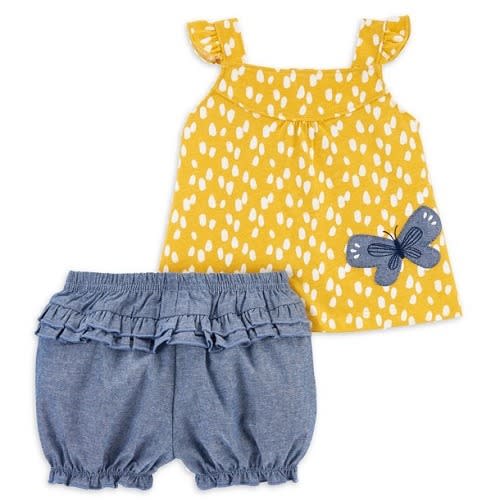 Child Of Mine Baby Girls Flutter Tank Top & Ruffle Shorts Outfit Set