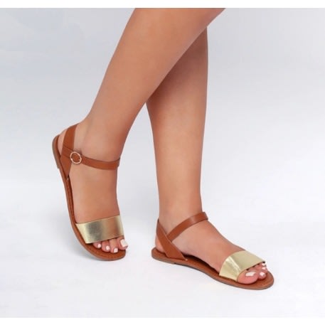 Stroll Sandals - Brown & Gold