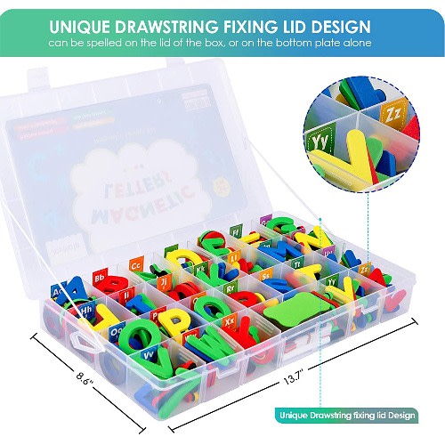 Joynote Classroom Magnetic Letters 303 Pcs With Double-side Magnet Board And Storage Box