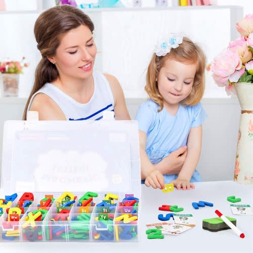 Joynote Classroom Magnetic Letters 303 Pcs With Double-side Magnet Board And Storage Box