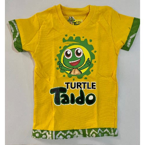 Turtle Taido Batik Frills Top - Yellow