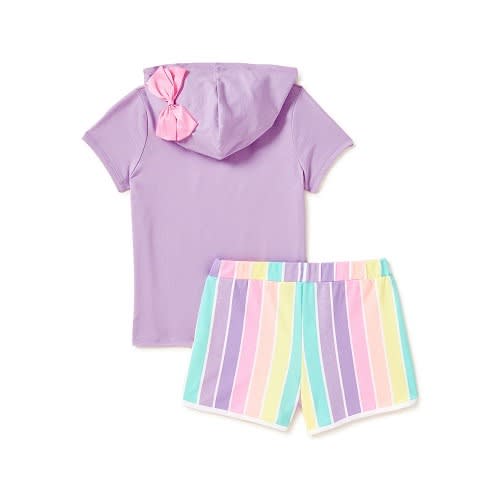 Jojo Siwa Exclusive Girls Cosplay Hoodie Top & Shorts 2pcs Outfit
