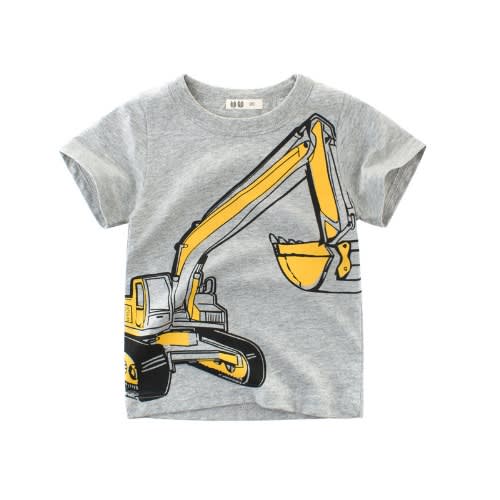Truck Print Top- Grey