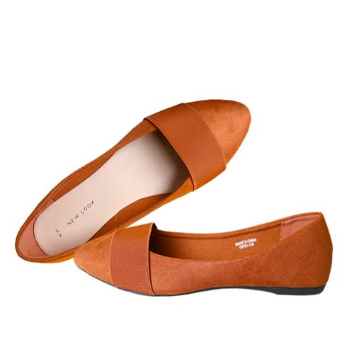 Women Suede Flat Shoe - Brown