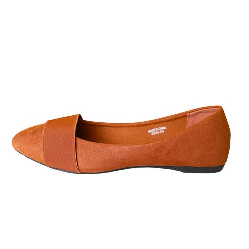 Women Suede Flat Shoe - Brown