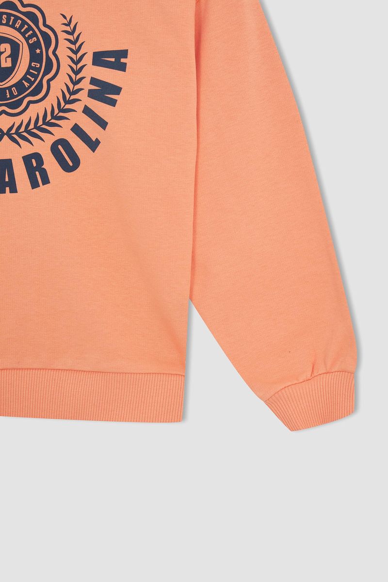 Girl Knitted Regular Fit C Neck Sweat Shirt - Orange