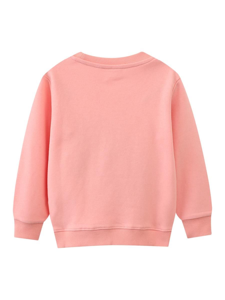 Girls Sweatshirt Cartoon Embroidery Long Sleeve Sweatshirt Pink