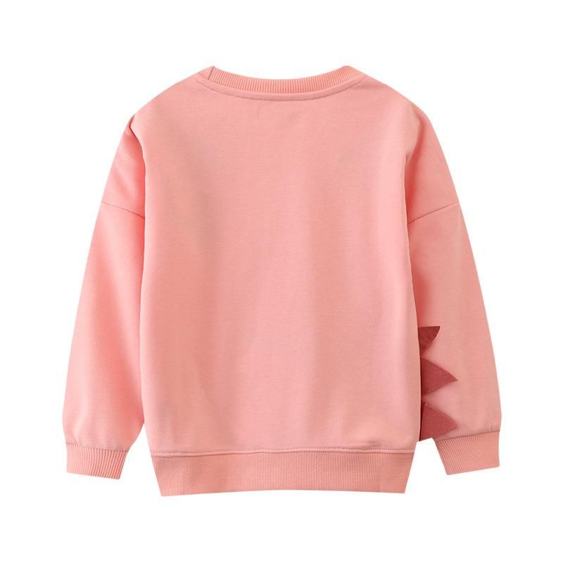 Girls Sweatshirt Long Sleeve Dinosaur Pattern Sweatshirt Pink