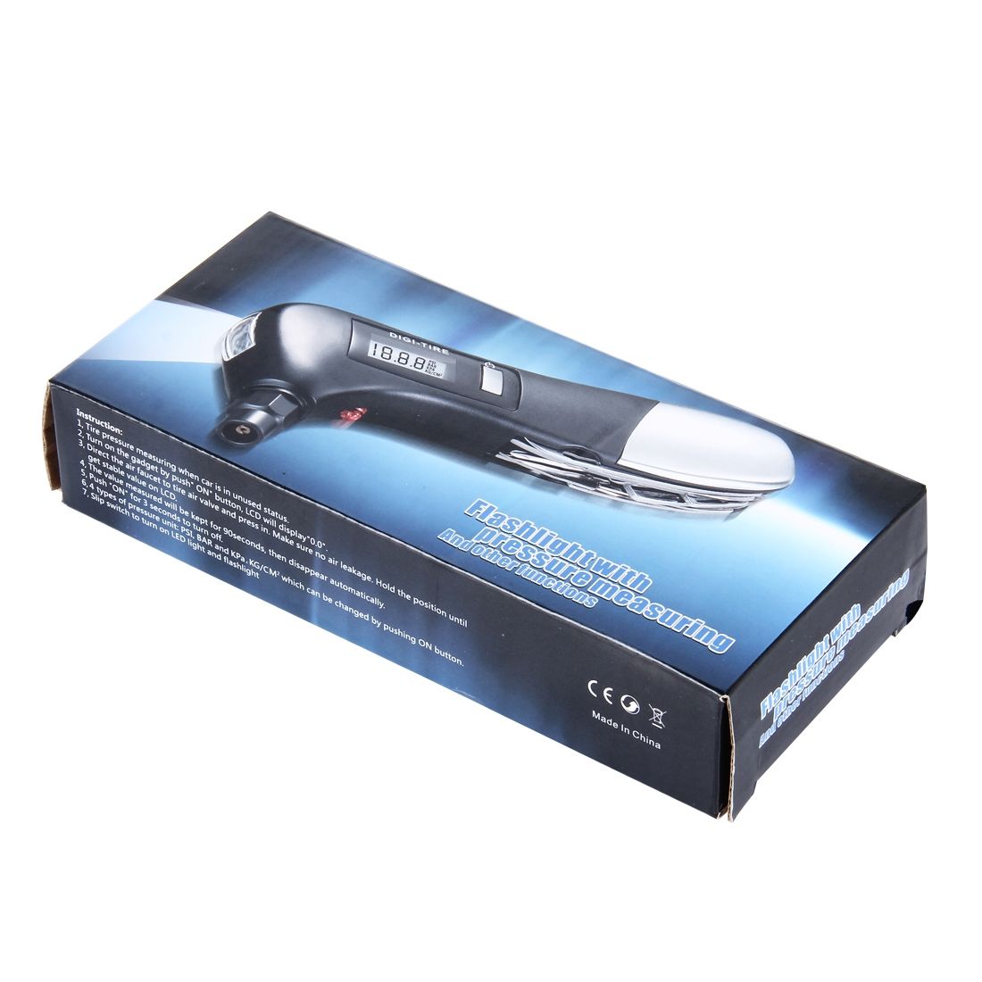 9 In 1 Tire Pressure Gauge Multi-function Safety Hammer