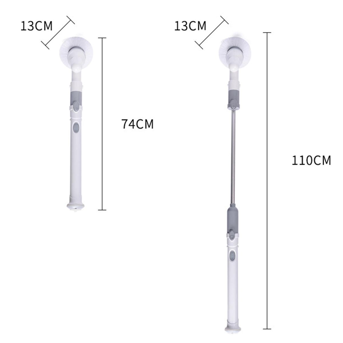 Electric Cleaning Turbo Scrub Brush Multifunctional Long Handle Cordless Spin Scrubber Cleaning Brush-US Plug