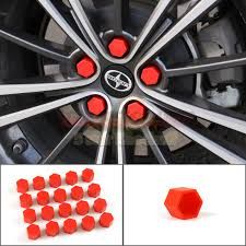 Car Wheel Nut Cover 20pcs Red