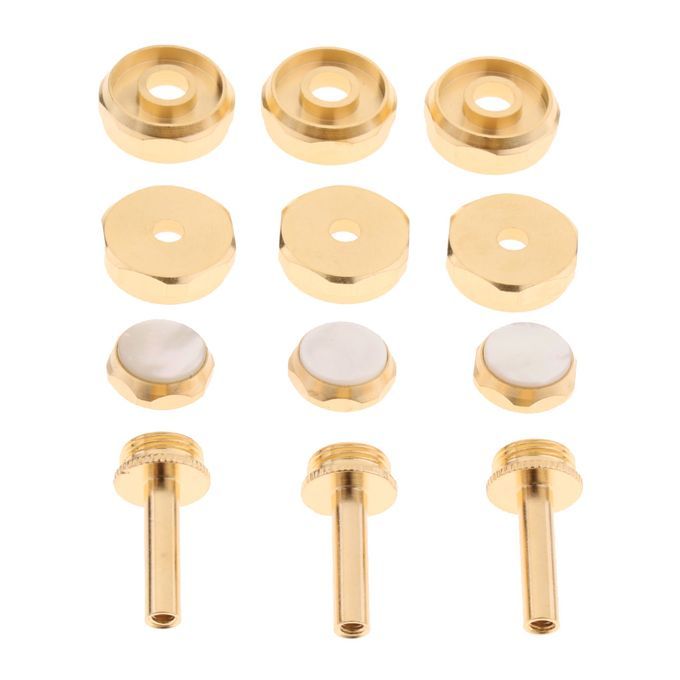 1 Set Metal Goldplated Trumpet Shell Inlaid Button Connecting Rod DIY