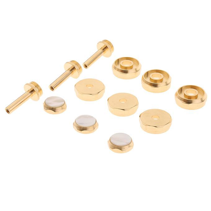 1 Set Metal Goldplated Trumpet Shell Inlaid Button Connecting Rod DIY