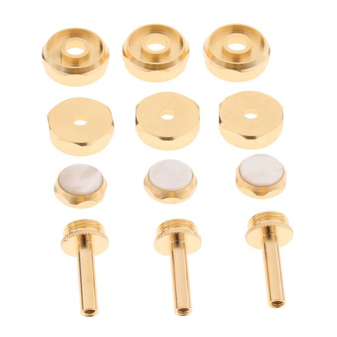 1 Set Metal Goldplated Trumpet Shell Inlaid Button Connecting Rod DIY
