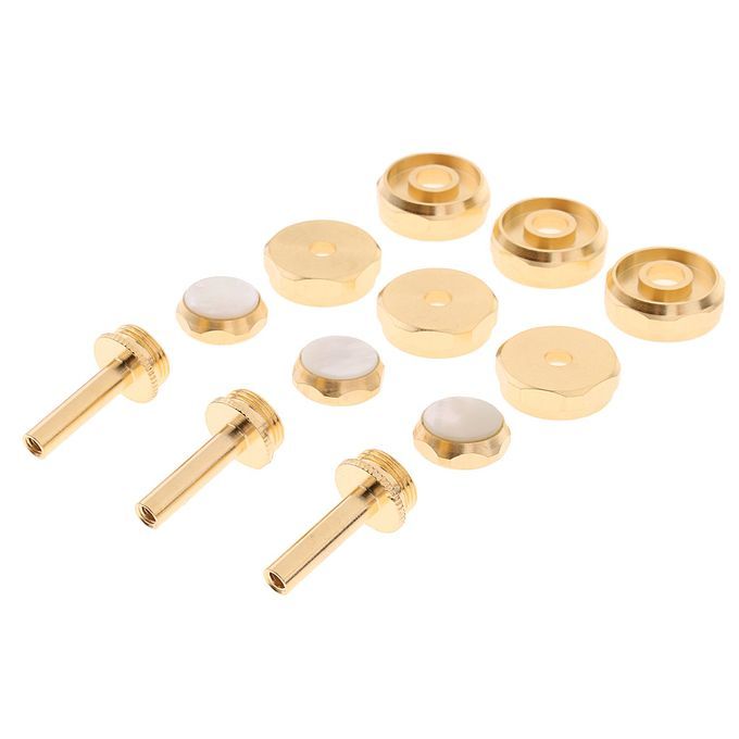 1 Set Metal Goldplated Trumpet Shell Inlaid Button Connecting Rod DIY