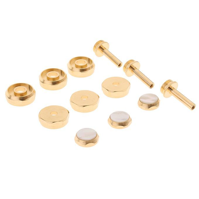 1 Set Metal Goldplated Trumpet Shell Inlaid Button Connecting Rod DIY