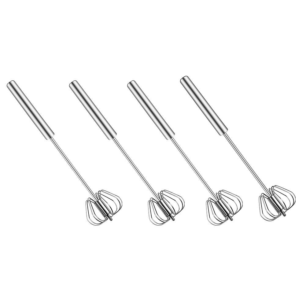 Stainless Steel Egg Beater, Hand Push Rotary Blender,for