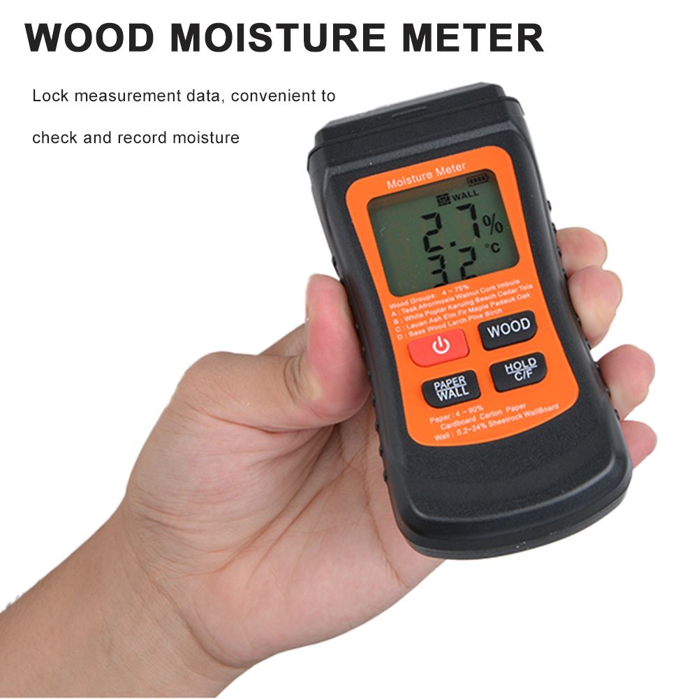 Two Pins Timber Damp Moisture Meter Detector 3 Mode Digital Wood Humidity Tester Detector Portable Wood Moisture MeterDetector