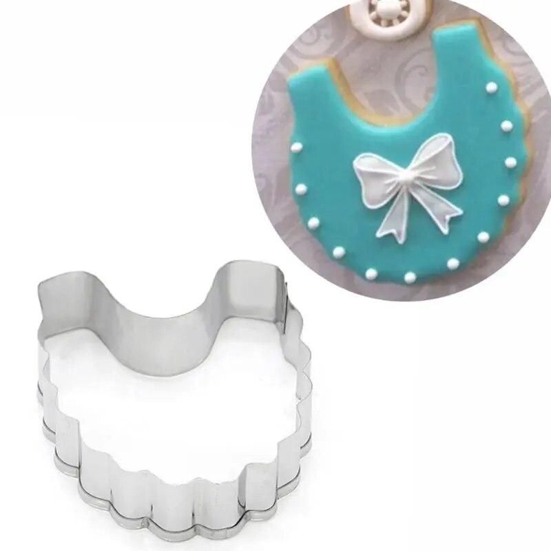 7Pcs/Set Stainless Steel Baby Stroller Feeding Bottle Clothes Bib Shape DIY Cookie Cutter Biscuit Mold Baking Decorating Tools