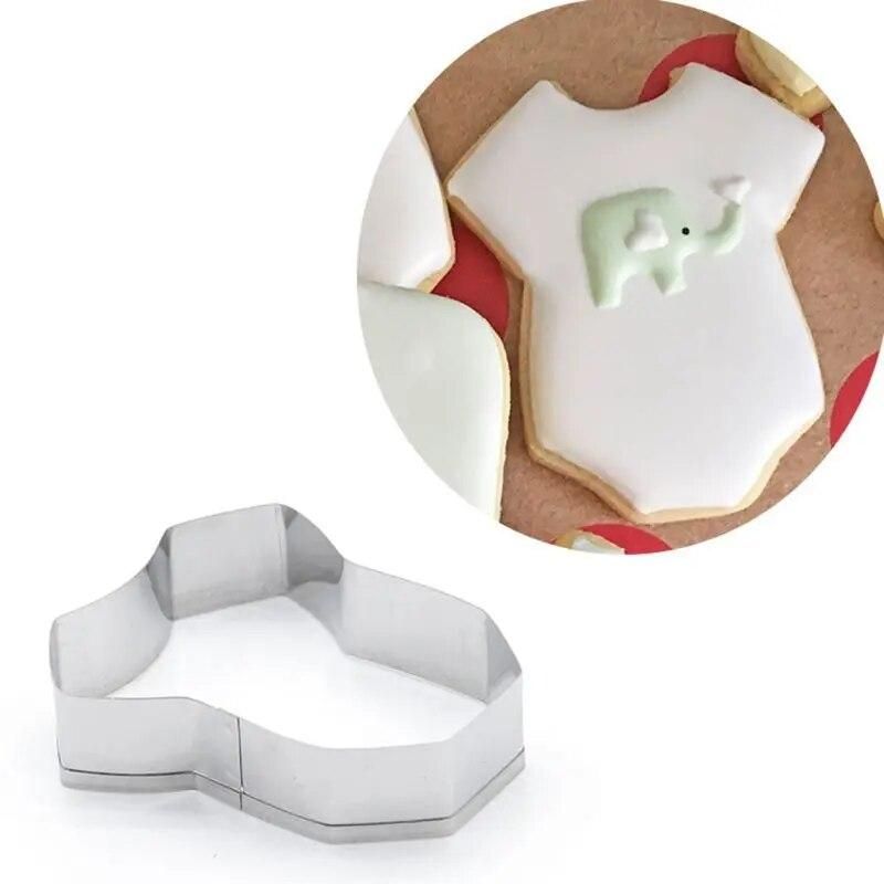 7Pcs/Set Stainless Steel Baby Stroller Feeding Bottle Clothes Bib Shape DIY Cookie Cutter Biscuit Mold Baking Decorating Tools