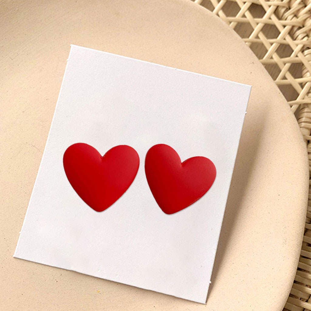 Fashion Heart Earrings Dangle Accessories Decorations For Wedding Red