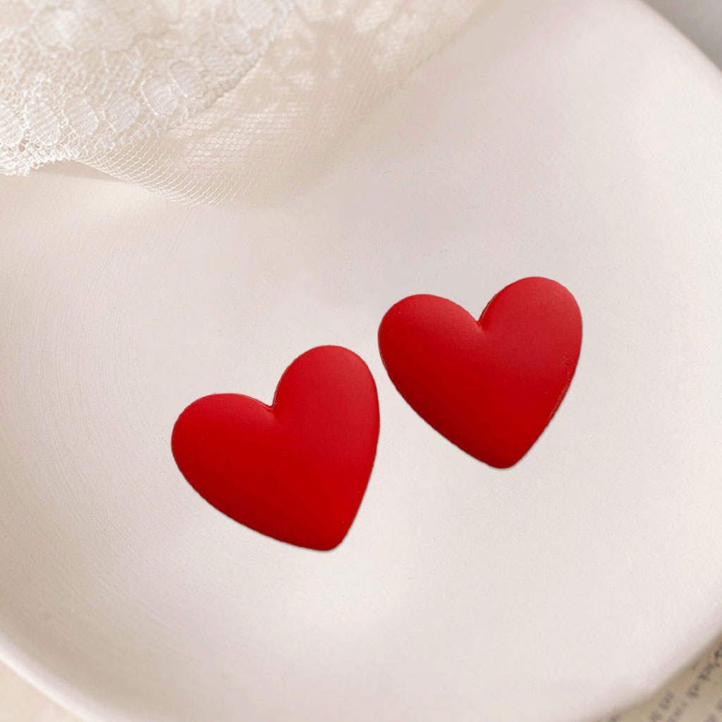 Fashion Heart Earrings Dangle Accessories Decorations For Wedding Red