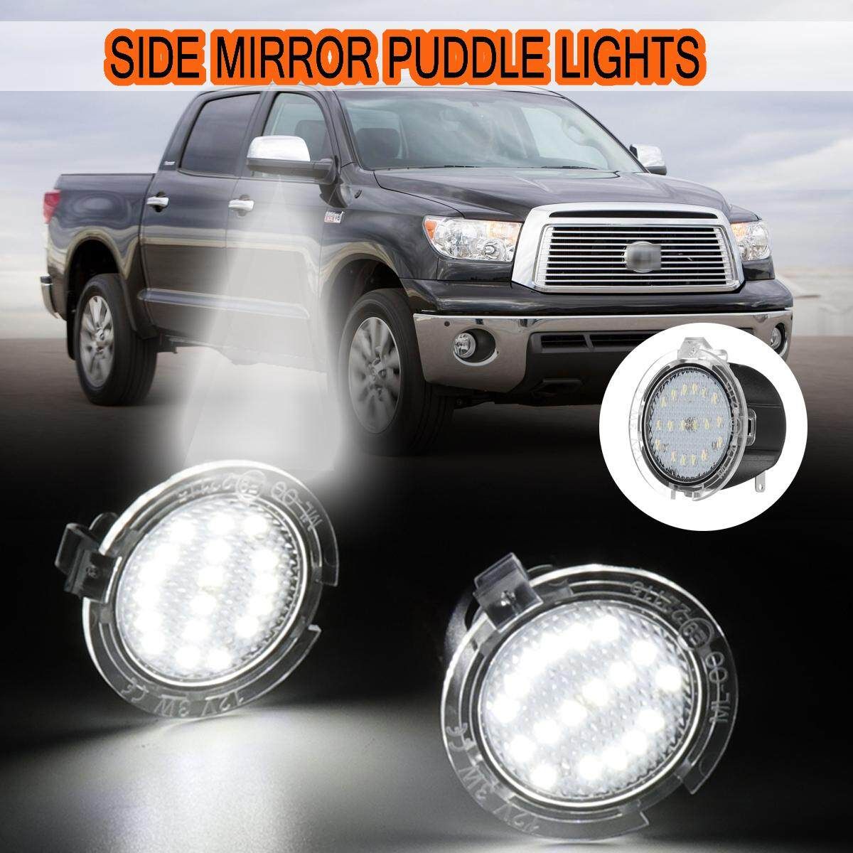 2PCS 18LED White Side View Under Mirror Puddle Light For Toyota Tundra Sequoia