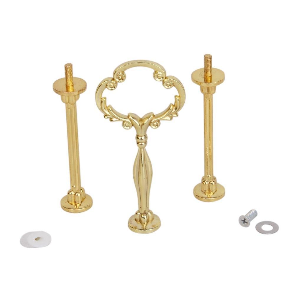 3 Tier Cupcake Plate Cake Stand Fitting Handle Golden)