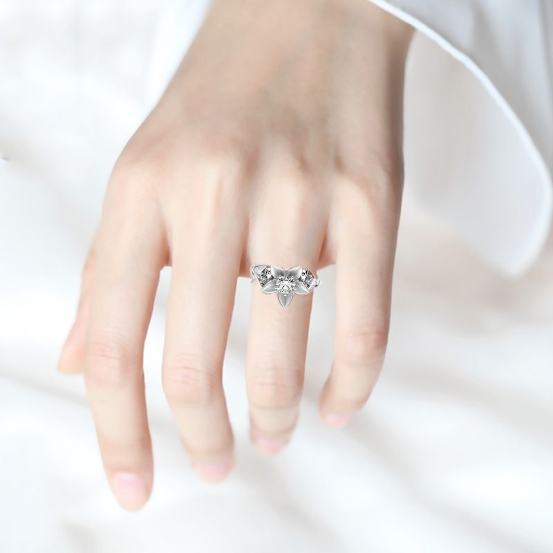 Rose With Diamond Women Wedding Ring, Ring Size:10