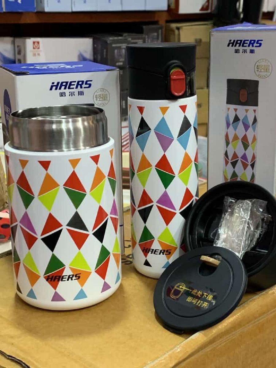 600ml Haers Food Flask & 350ml Water Flask Set