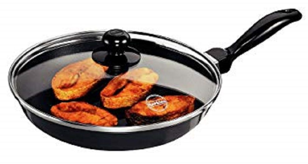 Large- Non Stick Kitchen Cooking Fry Pan With Glass Cover