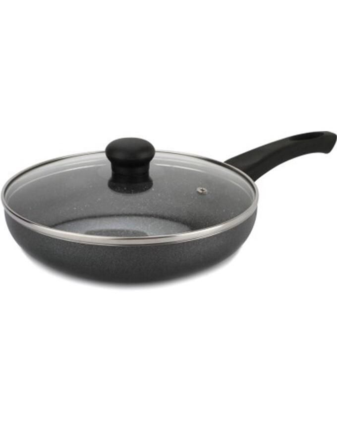 Large- Non Stick Kitchen Cooking Fry Pan With Glass Cover