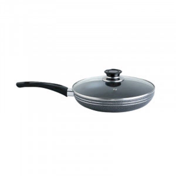 Large- Non Stick Kitchen Cooking Fry Pan With Glass Cover