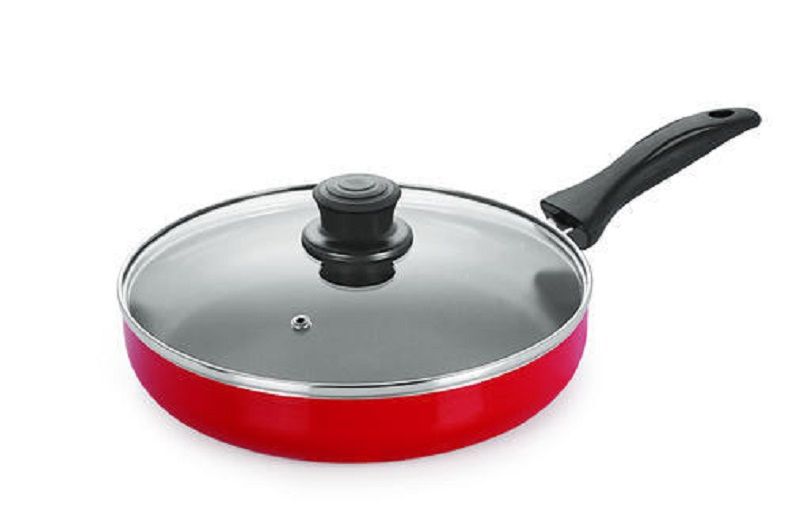 Large- Non Stick Kitchen Cooking Fry Pan With Glass Cover