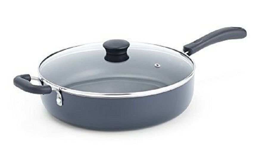 Large- Non Stick Kitchen Cooking Fry Pan With Glass Cover