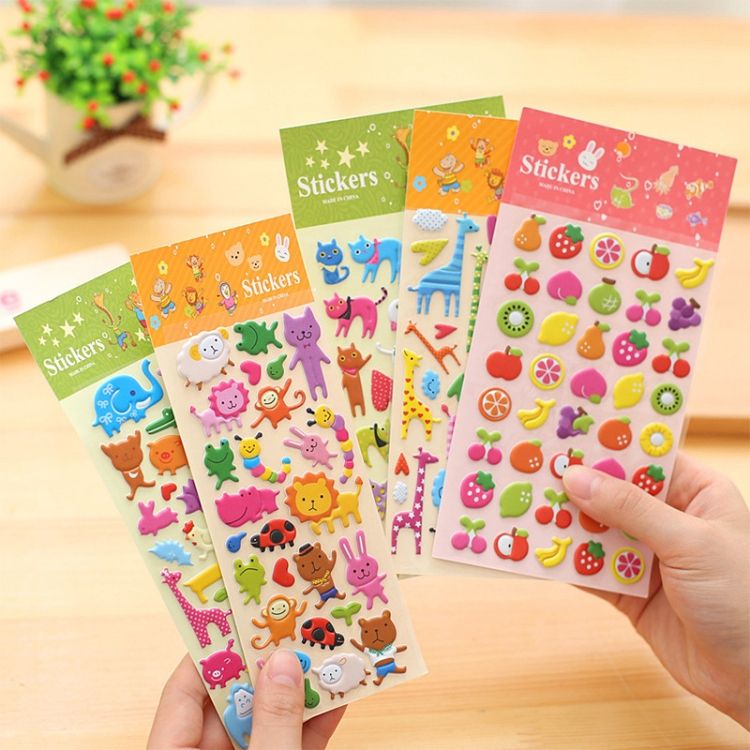 2 PCS Cartoon Diary Decorative DIY Bubble Sticker