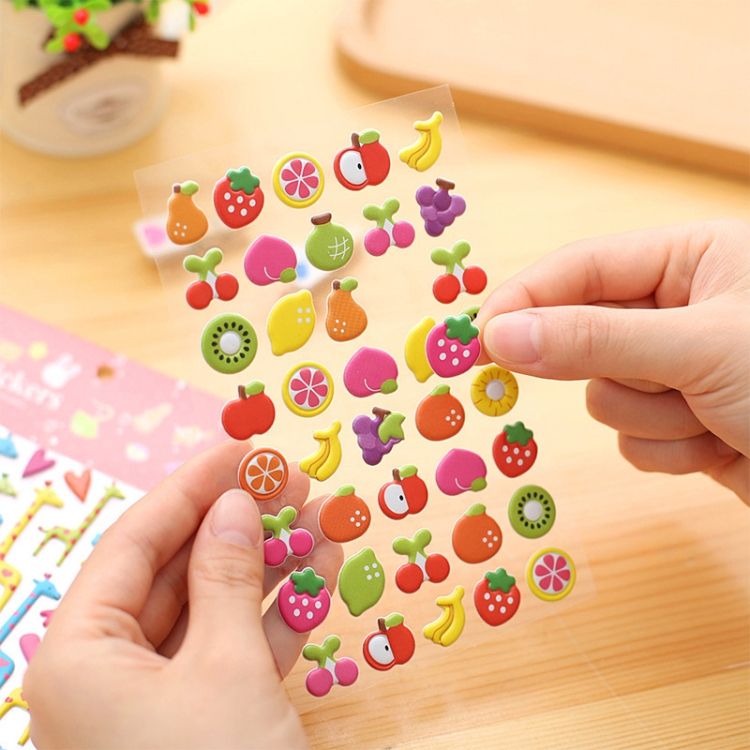 2 PCS Cartoon Diary Decorative DIY Bubble Sticker