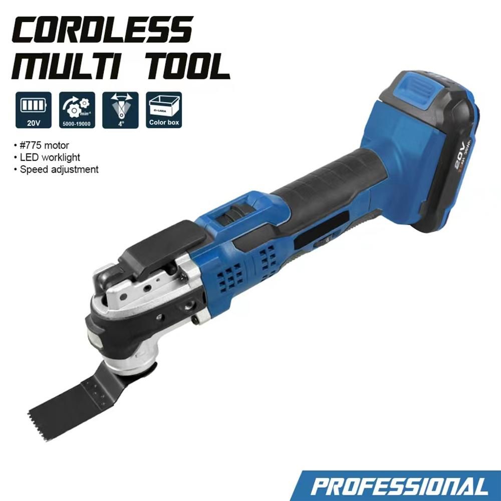 Oscillating Tool Kit, Multi-tool kit,Cordless Oscillating Saw With Max 5000-19000 OPM, 4°Oscillating Angle, 6-Variable Speed, 20V Battery Powered & 25 Pcs Accessories Multi-Tool for Cut/Grind/Scraping Blue UK