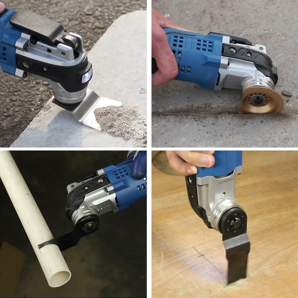 Oscillating Tool Kit, Multi-tool kit,Cordless Oscillating Saw With Max 5000-19000 OPM, 4°Oscillating Angle, 6-Variable Speed, 20V Battery Powered & 25 Pcs Accessories Multi-Tool for Cut/Grind/Scraping Blue UK