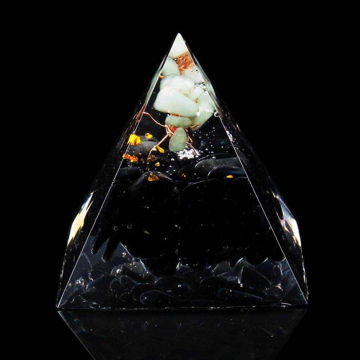 3D Sphere Orgonite Pyramid Energy Emitter Chakra Mild Amethyst Reiki Orgone Healing Crystal Natural Gemstone Green Trees With Black Background