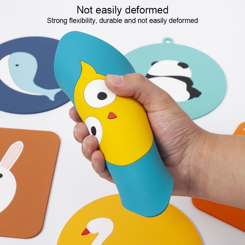 10 PCS Anti-scald And Heat-resistant Placemats Home Waterproof And Oil-proof Table Mats Silicone Coasters, Size:Small, Style:Owl