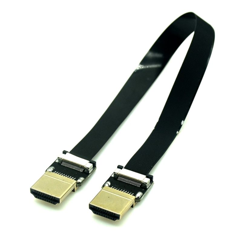 Ribbon Flat FPV HDTV Cable Micro Mini HDMI-compatible 90 Degree Adapter 5cm-80cm FPC Pitch 20pin Plug Connector