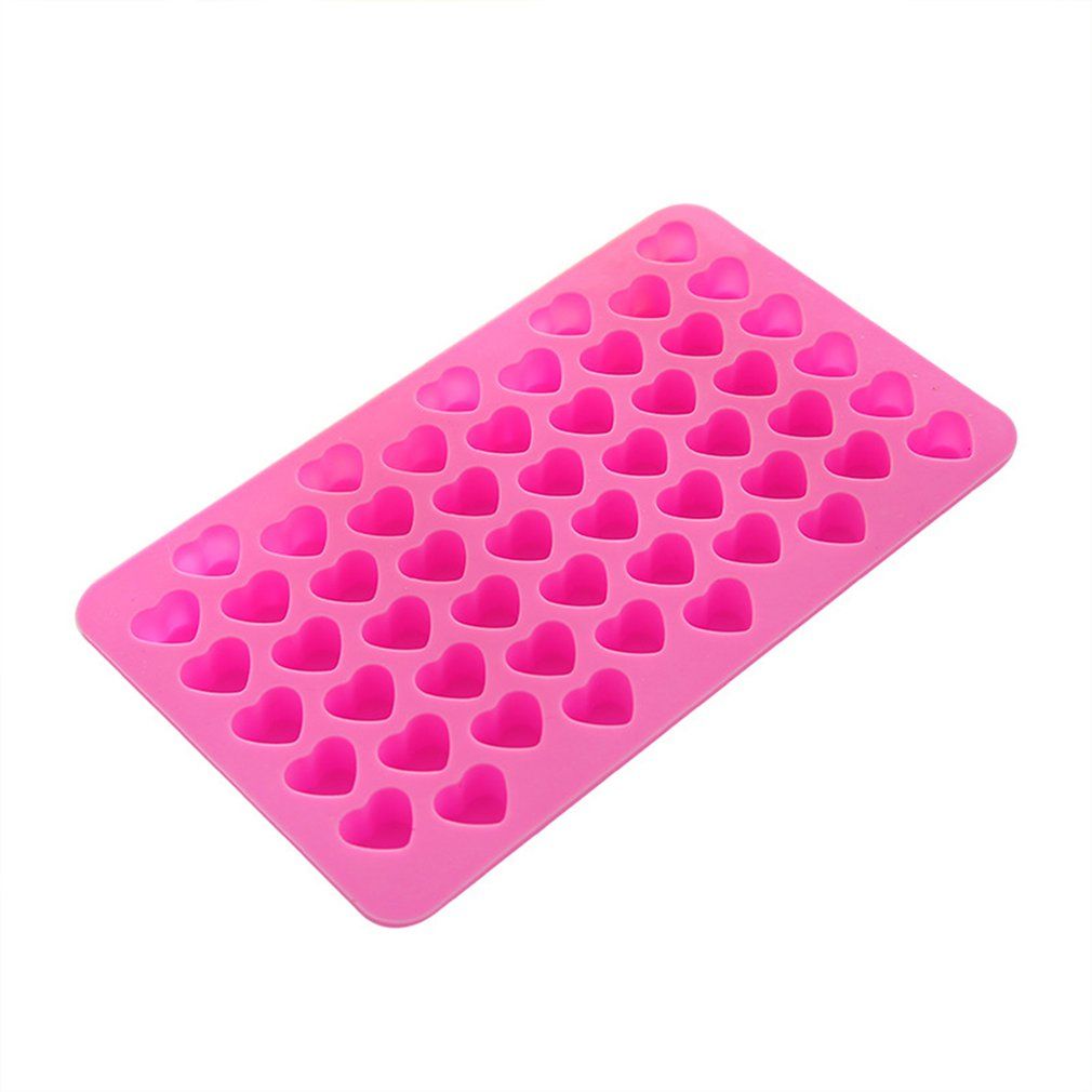 55 Lattice Heart Shape Ice Tray Cute Heart Shape Mini Silicone Ice Cube Chocolate Baking Candy Soap Mold-pink