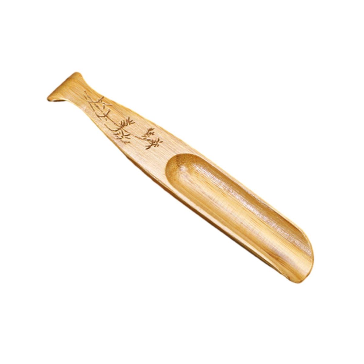 Long Handle Tea Scoop Kung Fu Tea Scoop Long Handled Wooden for Loose Burlywood