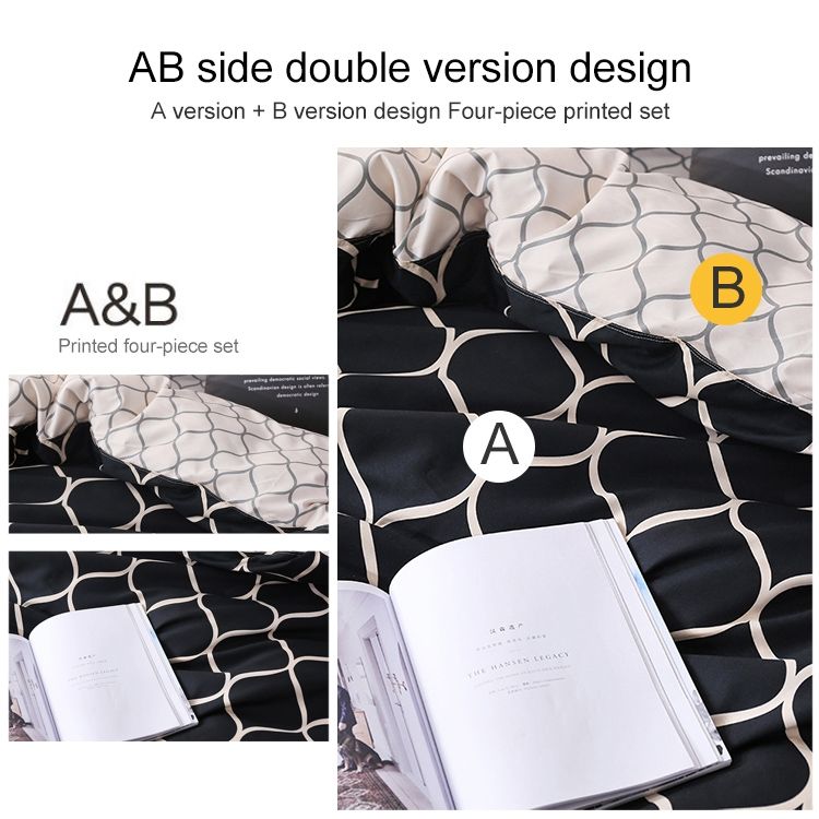 Marble Pattern Set Sanded Printed Quilt Cover Pillowcase
