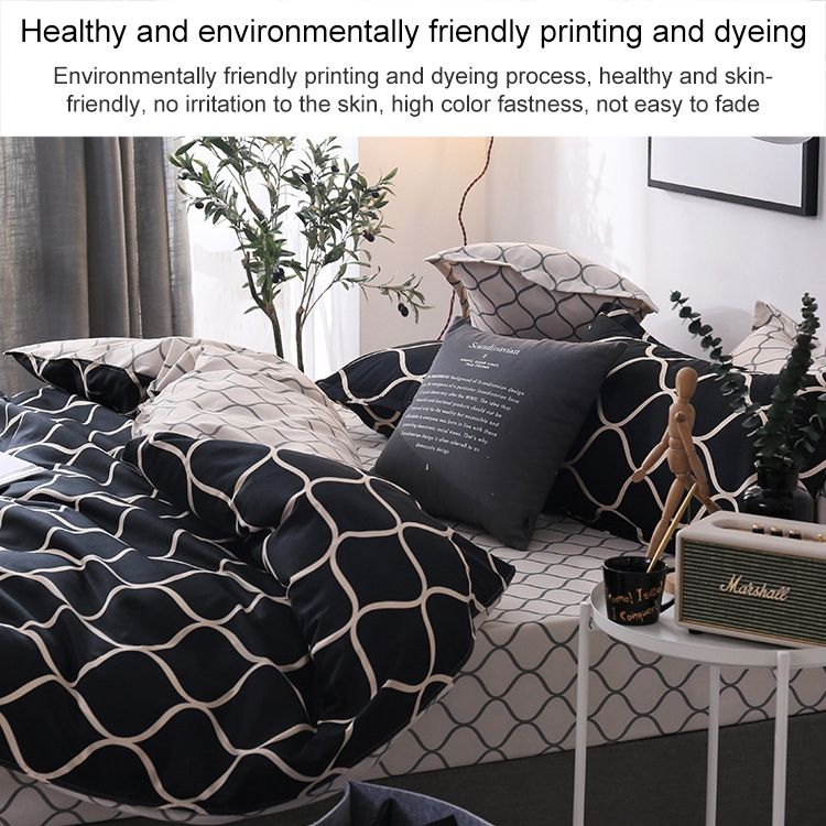 Marble Pattern Set Sanded Printed Quilt Cover Pillowcase