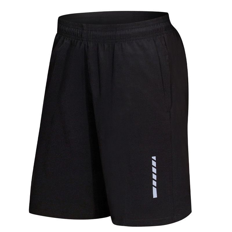 Men Joers Shorts Fitness Bodybuilding Casual Workout Football Basketball Short Reflective Strip Man Knee Length Shorts-black